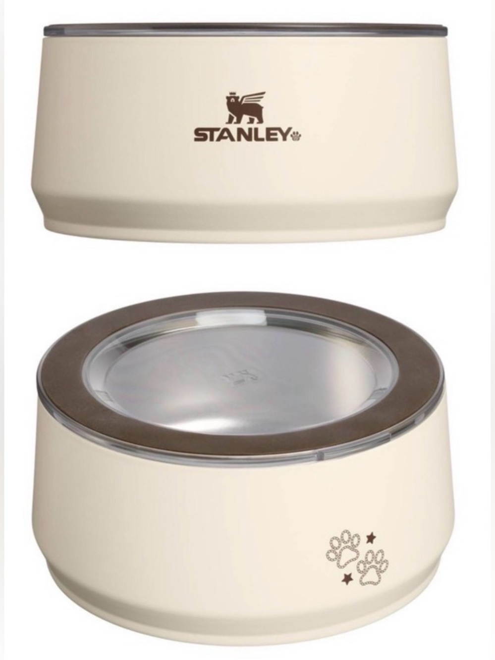 NWT Stanley 6 Cup Cream Western Travel Pet Bowl Stainless Steel
